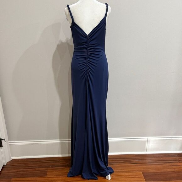 Vera Wang Lavender Label Elegant Navy Blue Evening Gown Size 4 - Picture 2 of 5